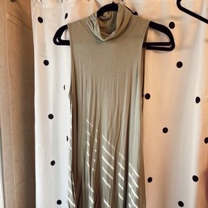 Green mock neck short swing dress